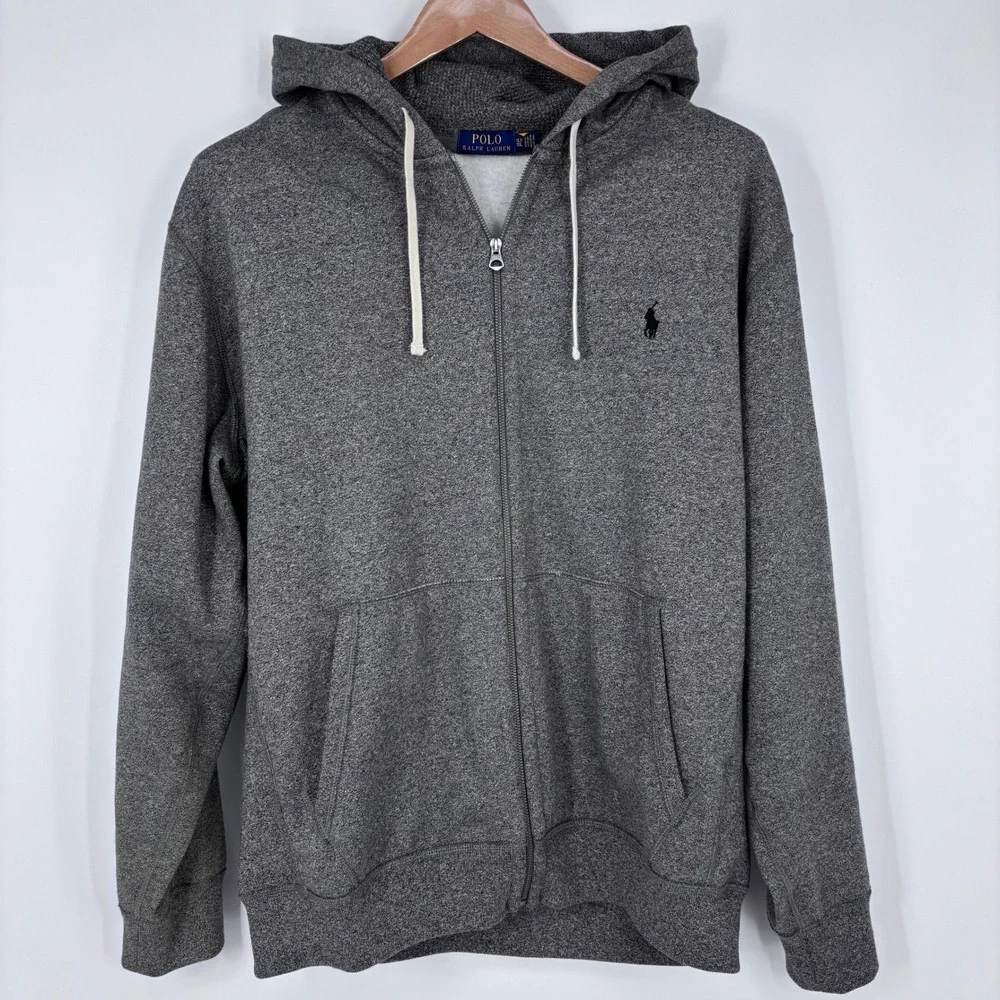 Polo Ralph Lauren Full Zip Hoodie Mens XLT Gray Fleece Heavyweight Sweatshirt